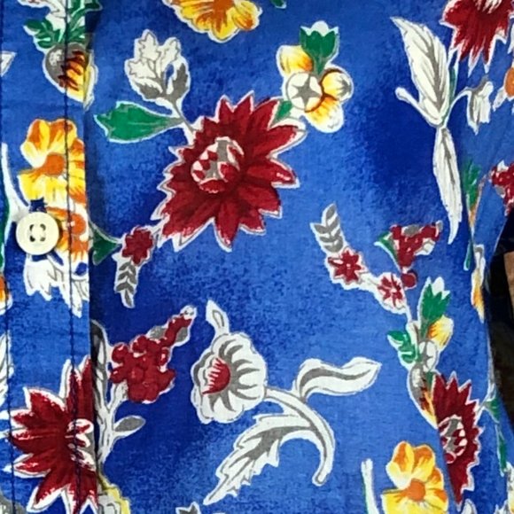 Lauren Ralph Lauren Lovely Blue Floral Print Top - Picture 4 of 6